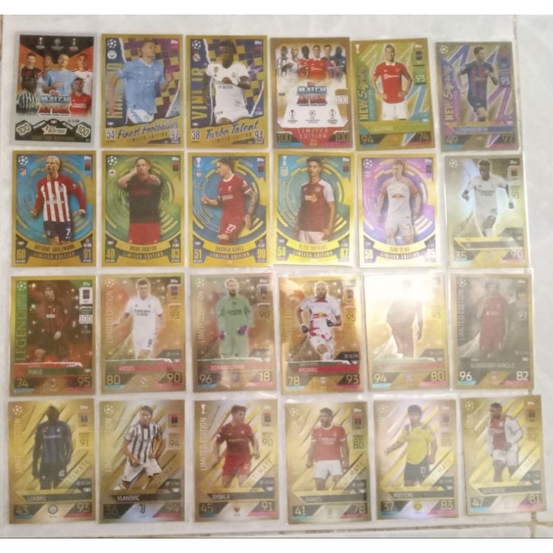 Thẻ match attax cầu thủ bóng đá Gold Limited Edition