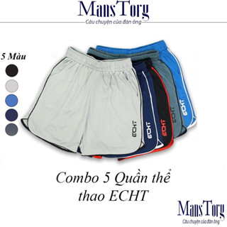 [Combo 5] Quần Short đùi thể thao nam ECHT tập Gym, thể thao, Chất liệu Co Giãn Thun Mè Cotton Thái