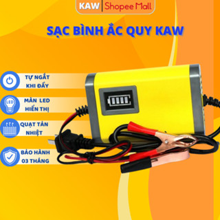 Bộ Sạc Bình Ắc Quy Xe Máy, Ô Tô Thông Minh KAW 12V 6A Tự Động Ngắt, Bảo Hành 1 Đổi 1