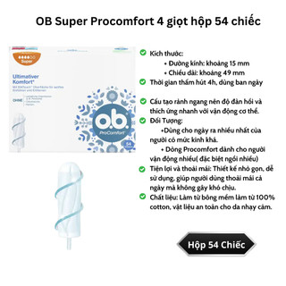 [Hàng Đức] Băng vệ sinh Tampons  (OB, Jessa, Facelle) Tampon Cần Đẩy Nhỏ Gọn Tiện Lợi, Oan Toàn
