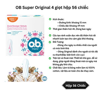 [Hàng Đức] Băng vệ sinh Tampons  (OB, Jessa, Facelle) Tampon Cần Đẩy Nhỏ Gọn Tiện Lợi, Oan Toàn