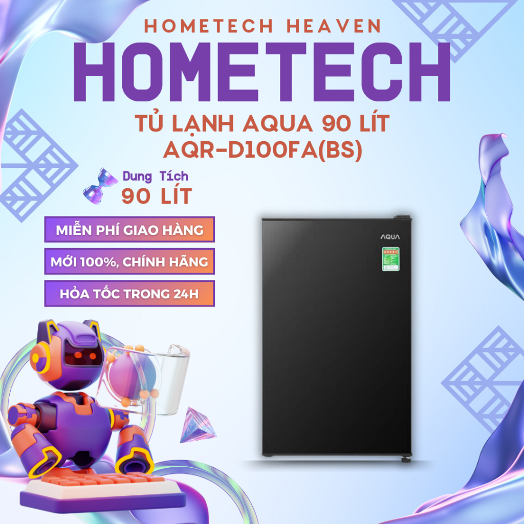[GIAO LẮP MIỄN PHÍ] AQR-D100FA(BS) - Tủ lạnh Aqua 90 lít AQR-D100FA(BS) - Hàng Chính Hãng, Mới 100%