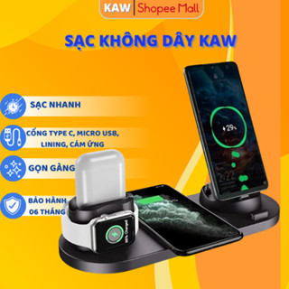 Bộ Sạc Không Dây KAW Đa Chức Năng, Sạc Nhanh, Đa Cổng, Tiện Lợi, Tích Hợp Sạc Thông Minh