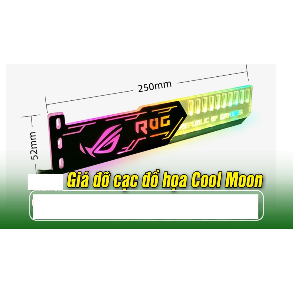 led trang trí máy tính,GIÁ ĐỠ VGA AORUS ROG COOLMOON LED RGB 25CM