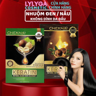  Nhuộm đen Nhuộm nâu KERATIN MACADAMIA CHEKHAI 1000ml Nhuộm tóc bạc Không dính da đầu Phủ bạc tóc nhanh và tiết kiệm TN04 