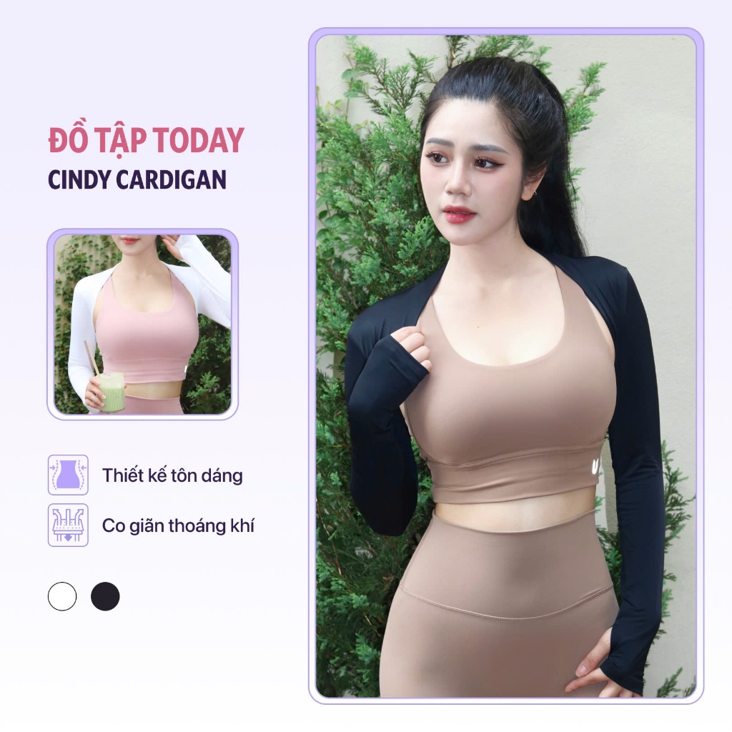 Áo khoác tập gym yoga thể thao nữ dài tay Cindy cardigan mềm mịn co giãn thoáng mát Today U Wear