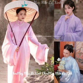  Áo tấc nữ cổ phục ngũ thân chất liệu von tơ sống cp6 