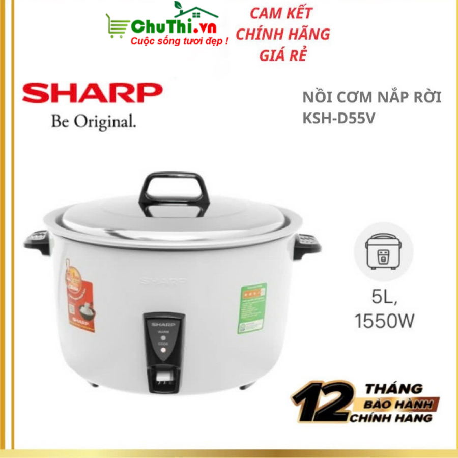 Nồi cơm công nghiệp nắp rời Sharp 5L, 7L, 10L - Hàng chính hãng bảo hành 12 tháng.