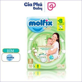 Tã/Bỉm Quần/Dán Molfix Super Jumbo Cộng Miếng S/M/L/XL/XXL Thành Phần Sợi Tre Thấm Hút Nhanh Giúp Bé Không Bị Hăm