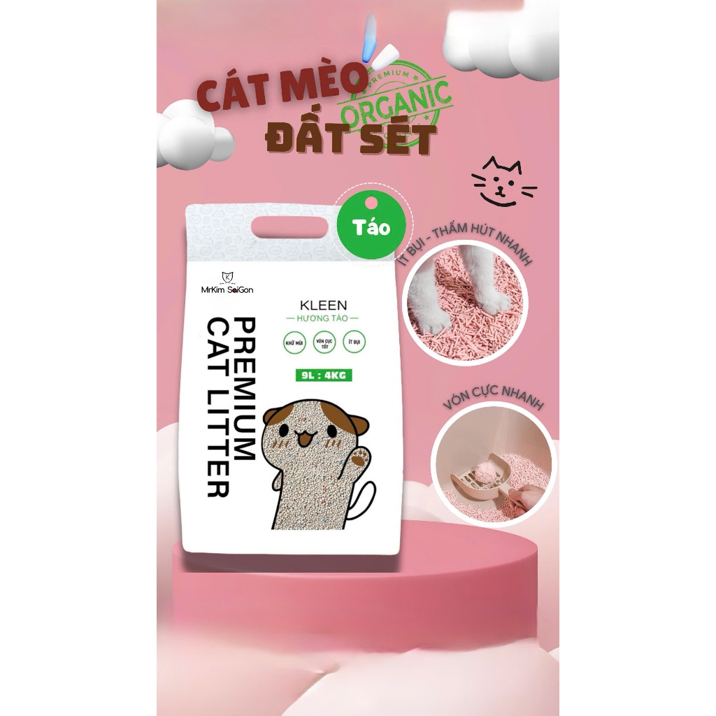 (Bao Bì Mới) Cát Vệ Sinh Cát Đất Sét Cho Mèo 9L 4Kg - Premium Cat Litter