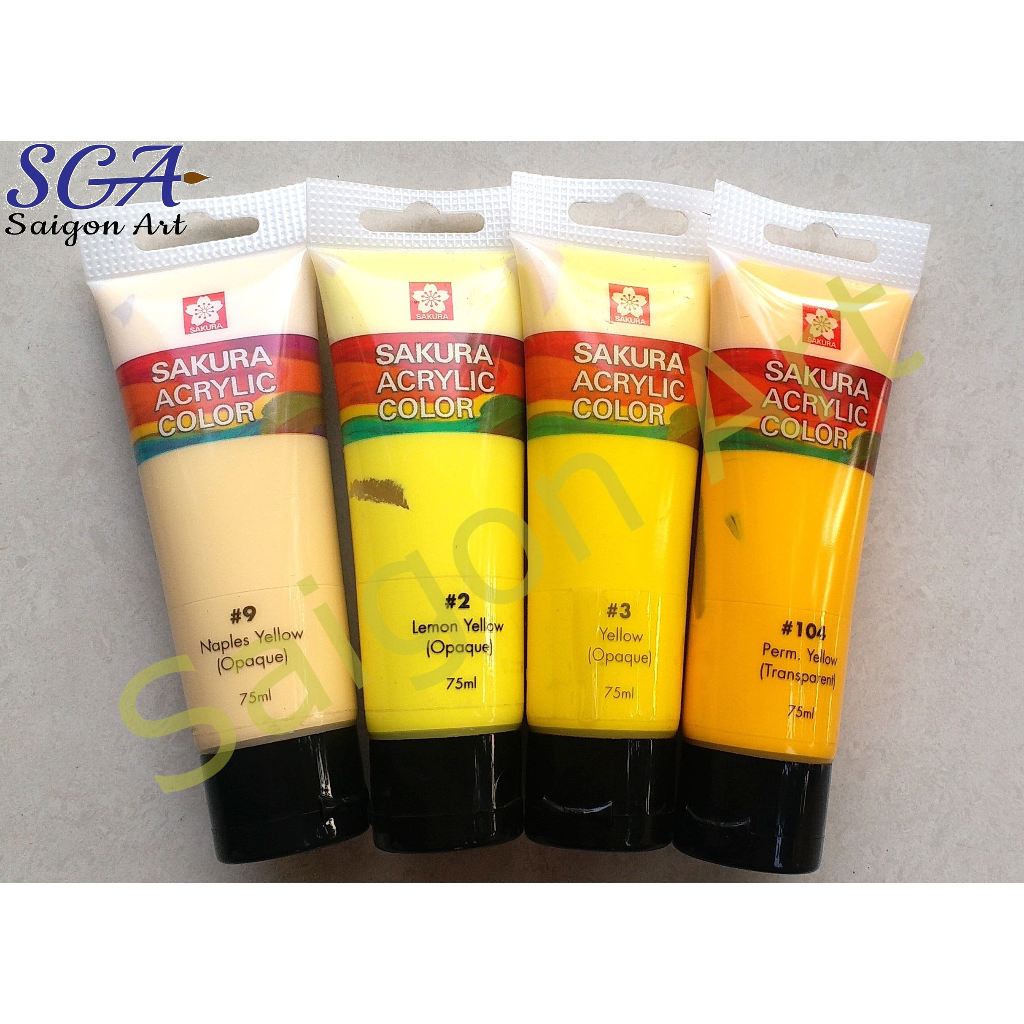[SGA] [Sale-off] Màu Acrylic Nhật Bản SAKURA tuýp lớn 75ml (Nhóm 3)