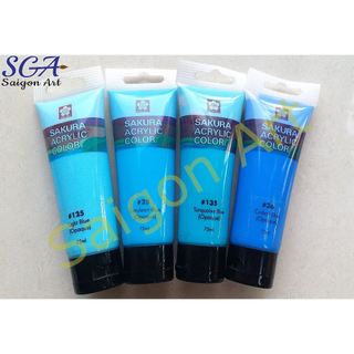 [SGA] [Sale-off] Màu Acrylic Nhật Bản SAKURA tuýp lớn 75ml (Nhóm 3)