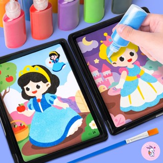 Đồ Chơi Bộ Vẽ Tranh Cát Cho Bé Tập Tô Màu - Kèm 36 Cát Màu, Tranh Đa Dạng, Thỏa Sức Sáng Tạo