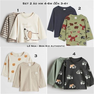 Set 2 áo bé trai bé gái săn sale HM UK/US/ES sz 4-6m đến 3-4y