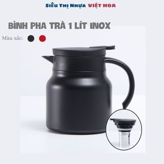 Bình pha trà 1 lít có lọc chất liệu inox 316, ấm pha trà giữ nhiệt 12h có lõi lọc trà
