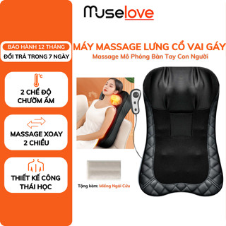 Máy Massage Lưng MUSELOVE Mát Xa Cổ Vai Gáy Hồng Ngoại 2 Chiều Mô Phỏng Tay Người, Giảm Đau Hiệu Quả MSL03