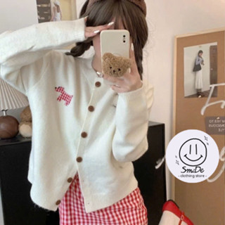  Áo Khoác Cardigan Áo Len Dệt Kim Nữ Cổ Tròn Thếu Chó Ngực Phom Vừa Chất Len Dày Dặn 3 màu Cơ Bản Hàng Qccc | Smide 