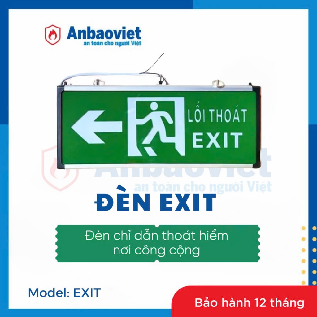 Đèn EXIT chỉ dẫn lối thoát hiểm trong các tòa nhà, chung cư. Đèn chỉ hướng thoát hiểm khẩn cấp