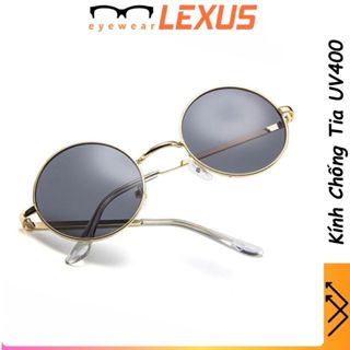  Kính đen tròn thầy bói gọng kim loại phong cách retro thời trang cho nam nữ 