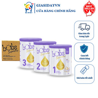   Date 2026  Thùng  Sữa Bubs Supreme Đạm A2 Số 1 2 3 Hộp 800g - Sữa Bột Công Thức 