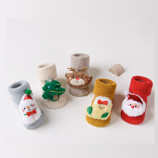 Tất cho bé, vớ noel cho bé từ 0-2 tuổi vải dày ấm, đế chống trượt T04