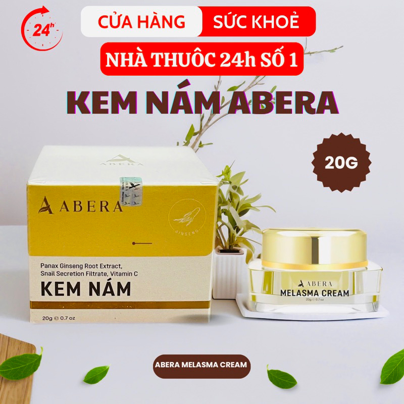 Kem Nám Abera - Abera Melasma 20g Hỗ Trợ Xoá Nám Da, Tàn Nhang, Đồi Mồi, Chống Lão Hoá, Dưỡng Ẩm Da,