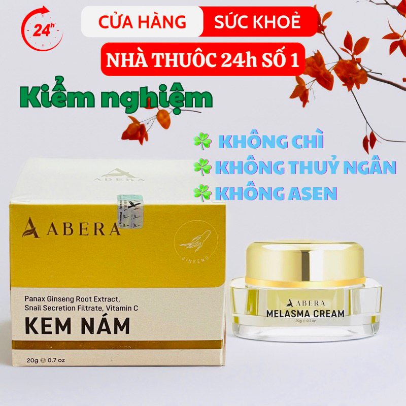 Kem Nám Abera - Abera Melasma 20g Hỗ Trợ Xoá Nám Da, Tàn Nhang, Đồi Mồi, Chống Lão Hoá, Dưỡng Ẩm Da, Làm Đẹp Da