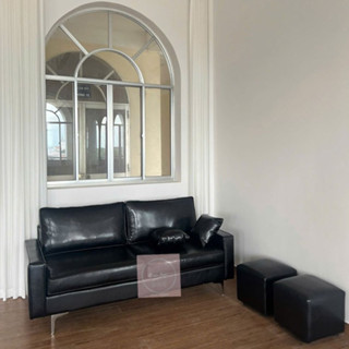 Bộ Sofa Băng Lưng Nệm Rời Dài 1m4, 1m6, 1m8, 2m2 - Văng Ghế Màu Đen Chất Giả Da Cho Phòng Khách Sang Trọng Kèm Đôn Gối