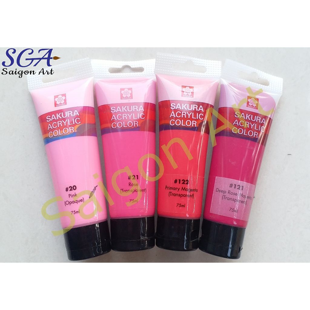 [SGA] [Sale-off] Màu Acrylic Nhật Bản SAKURA tuýp lớn 75ml (Nhóm 2)