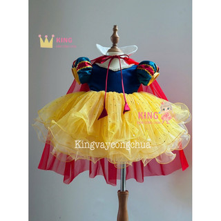  Váy Công Chúa Bạch Tuyết Có Tà Tùng Cước Xòe Phồng Tặng Kèm Cài Đầu Tiệc Hóa Trang Halloween Sinh Nhật Diễn Thời Trang 