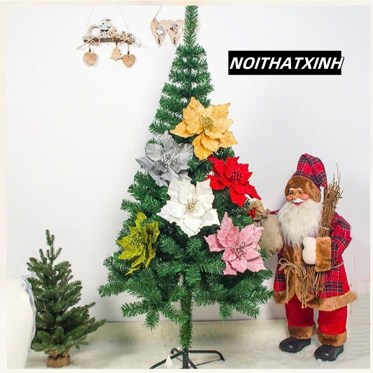 HOA KIM SA - TRANG TRÍ,DECOR NOEL 2 MÀU CỰC ĐẸP KN309