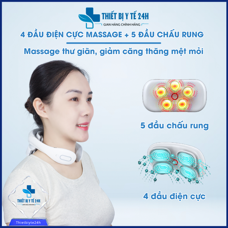 Máy massage vai cổ MISUKO MC-75 ( BẢO HẢNH 24 THÁNG) , sử dụng ánh sáng sinh học tác động sâu giảm đau mỏi vai gáy