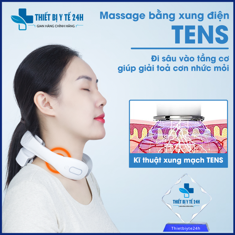 Máy massage vai cổ MISUKO MC-75 ( BẢO HẢNH 24 THÁNG) , sử dụng ánh sáng sinh học tác động sâu giảm đau mỏi vai gáy