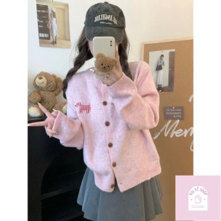 Áo Khoác Len Dệt Kim, Áo Cardigan Cài Nút Dáng Vừa Thêu Hình Con Cún Ngực Dễ Thương Xinh Xắn Chất Len QC Dày Dặn Vui Vẻ