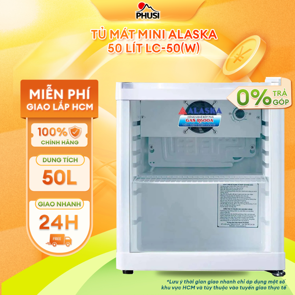 [LC-50W] - [MIỄN PHÍ GIAO LẮP] - Tủ mát mini Alaska 50 lít LC-50 (Trắng)