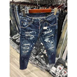  7198 Quần bò biker DSQ rách nhiều vảy sơn new 5780 