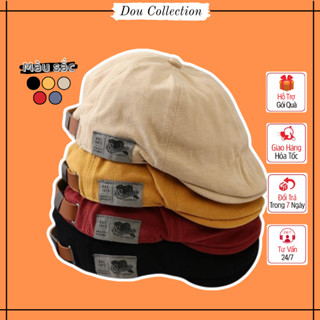 Mũ Nồi Unisex Nam Nữ, Nón Beret Retro Không Vành Họa Tiết EST 1973 Đính Bên Hông Phong Cách Nhật Bản - Mã MN06