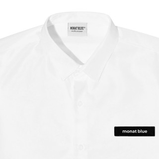MONAT BLUE - Áo Sơ mi tay dài Basic Logo unisex