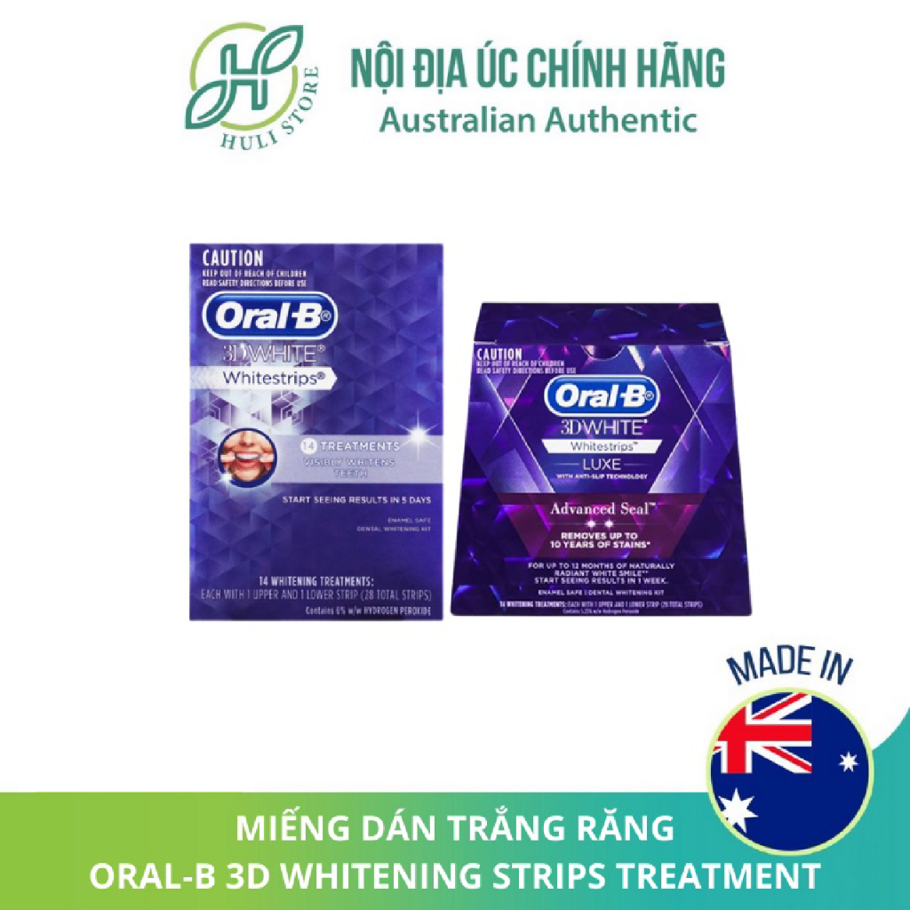 Miếng dán trắng răng Oral B 3D White Whitening Strips