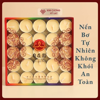 Nến Bơ Tự Nhiên Trang Trí Bàn Thờ Mật Tông [Kim Cương Hỷ Lạc] Không Khói Cháy 4 Tiếng