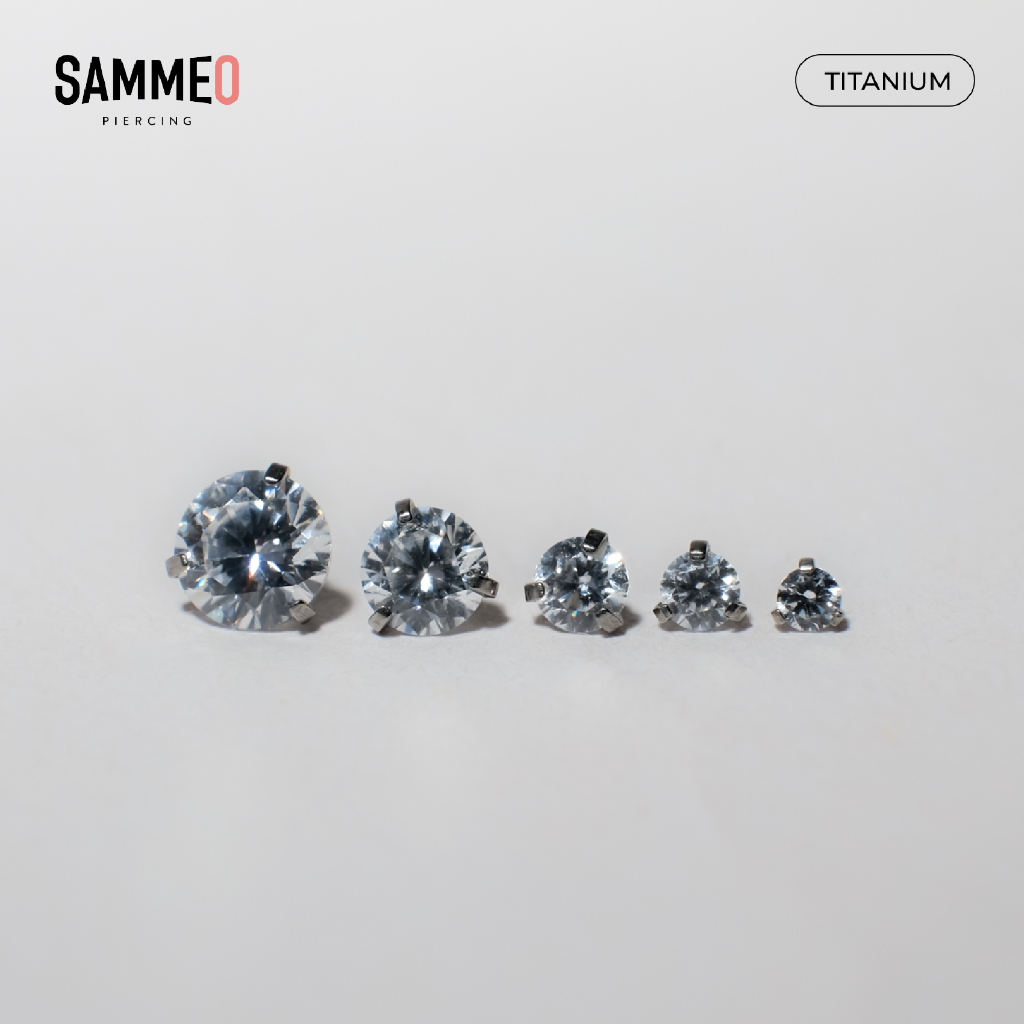 (TITANIUM) Khuyên tai Titanium internal Prong Set (Vui lòng đọc kĩ mô tả)