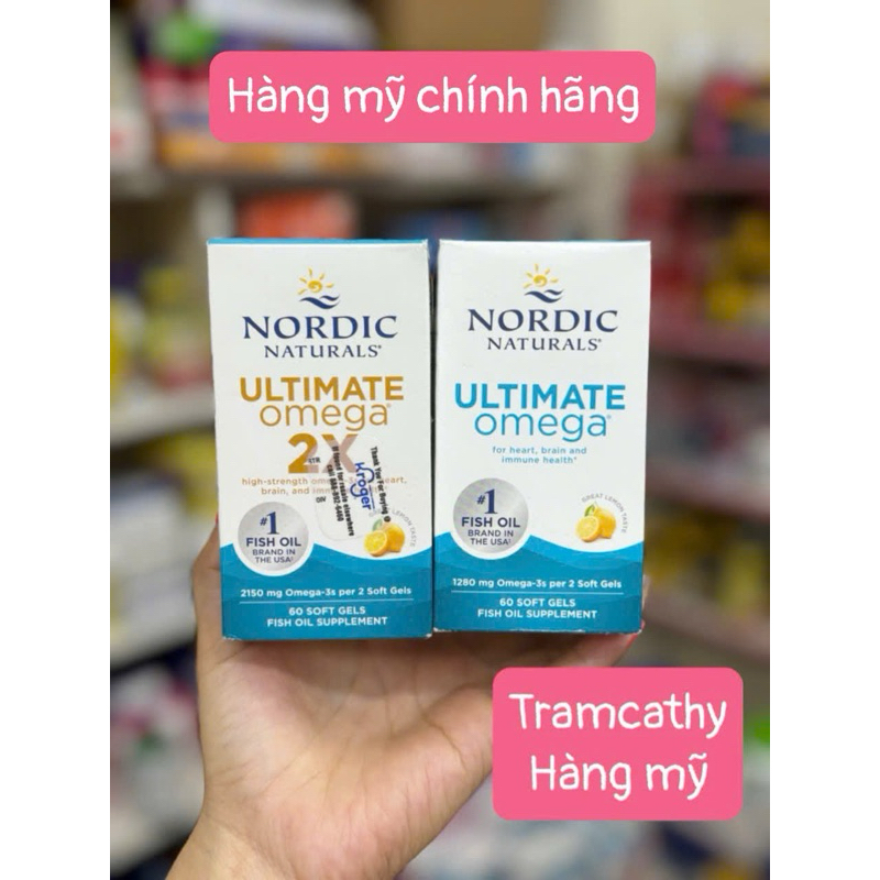 Dầu cá Omega 3 Nordic Naturals 2x ultimate omega-3 2150 mg 60v ,1280 mg-60v hàm lượng cao Nhập khẩu 