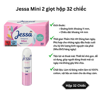 Băng vệ sinh Tampon Jessa / Facelle oan toàn tiện lợi - nội địa Đức đủ size