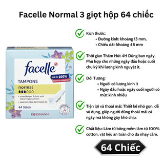 Băng vệ sinh Tampon Jessa / Facelle oan toàn tiện lợi - nội địa Đức đủ size