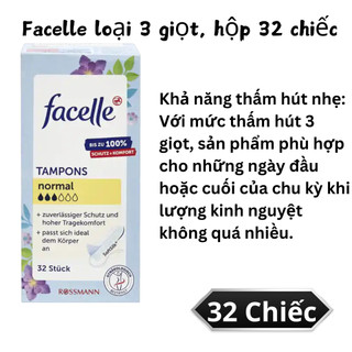 Băng vệ sinh Tampon Jessa / Facelle oan toàn tiện lợi - nội địa Đức đủ size
