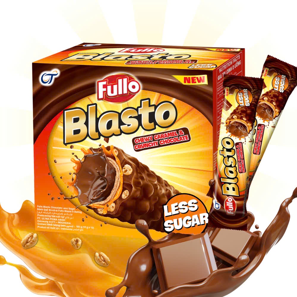 Bánh Xốp Fullo Blasto Vị Socola Ít Đường 180g - DATE 2/2027