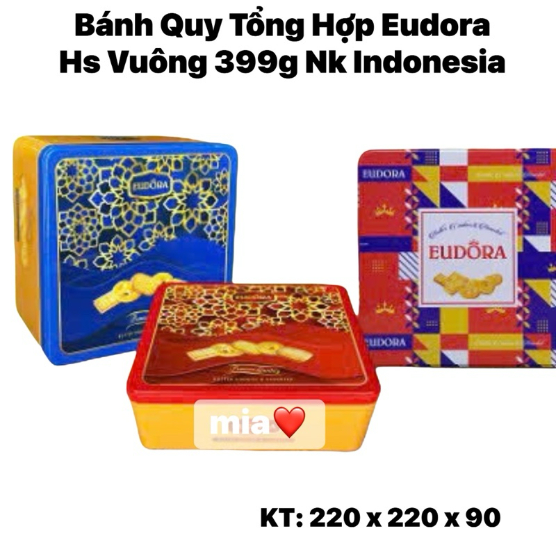 (dsẵn,hỏa tốc)Bánh quy Eudora Butter Cookies & Assorted hộp thiếc 399g