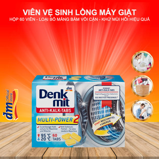 Viên Tẩy Lồng Giặt Denkmit Đức Vệ sinh và loại bỏ Cặn Canxi Mảng bám trong lòng máy giặt Hộp 60 viên
