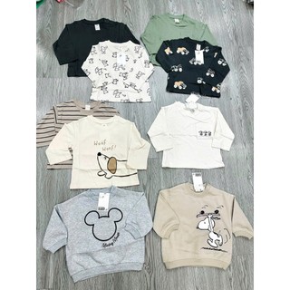 Set 2 áo cotton dài tay thu đông bé trai, bé gái HM Auth