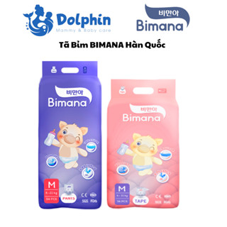  tã bỉm Bimana Hàn Quốc dán quần NB76 S66 M56 M54 L48 Xl 42 XXL40 XXXL38 siêu thấm hút mát lạnh da nâng niu mông bé 
